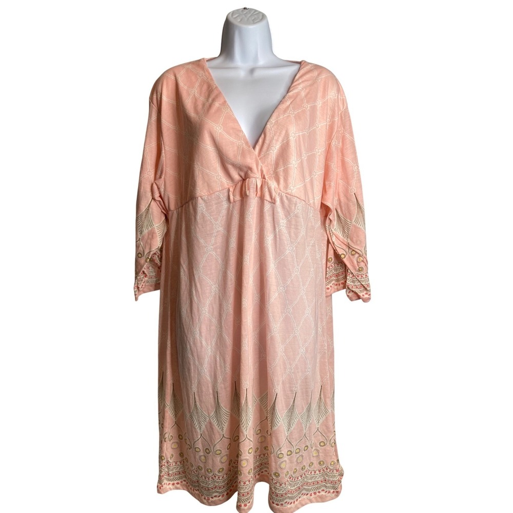 COCO LA RUE Pink Empire-Waist Flowy Dress Sz XL Cottagecore Feminine‎ Demure